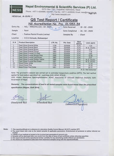 asian paint test certificate|asian paint material test certificate.